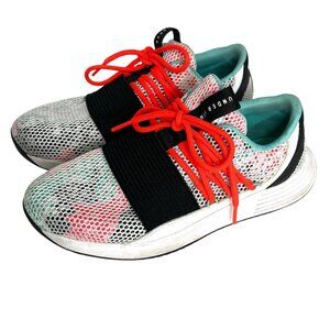 Under Armour Womens Breathe 3019973-100 White Teal Orange Running Shoes Size 8